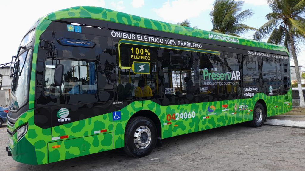Primeiro ônibus elétrico Eletra do Amazonas inicia operação em Manaus